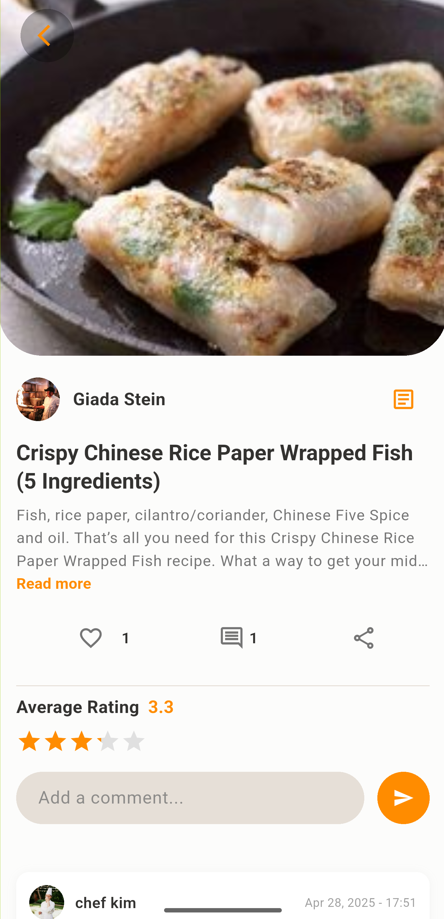Kookden Recipe Post Screenshot